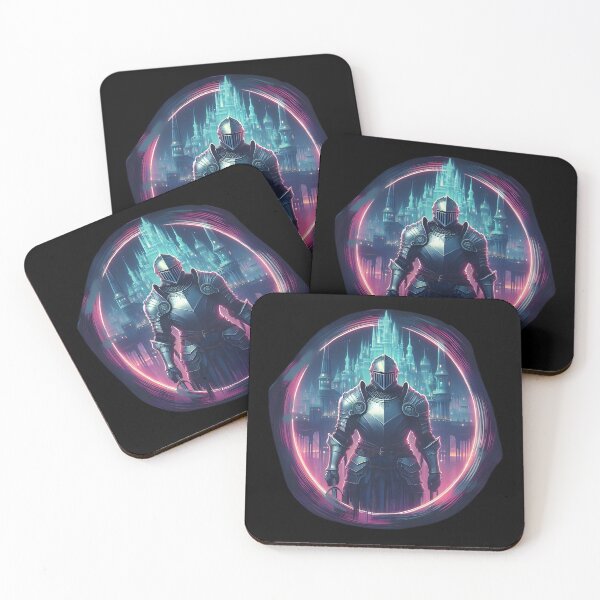 Item preview, Futuristic Knight in Neon Cityscape designed and sold by IllumeInk.