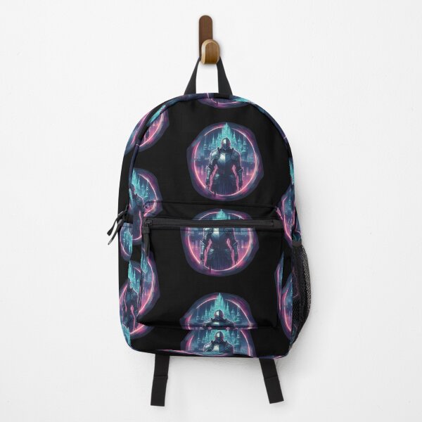 Item preview, Futuristic Knight in Neon Cityscape designed and sold by IllumeInk.