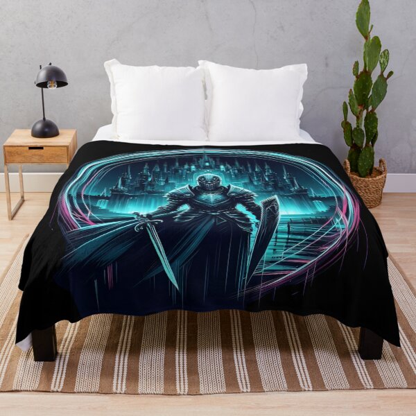 Item preview, Neon Knight Fantasy Castle Art designed and sold by IllumeInk.