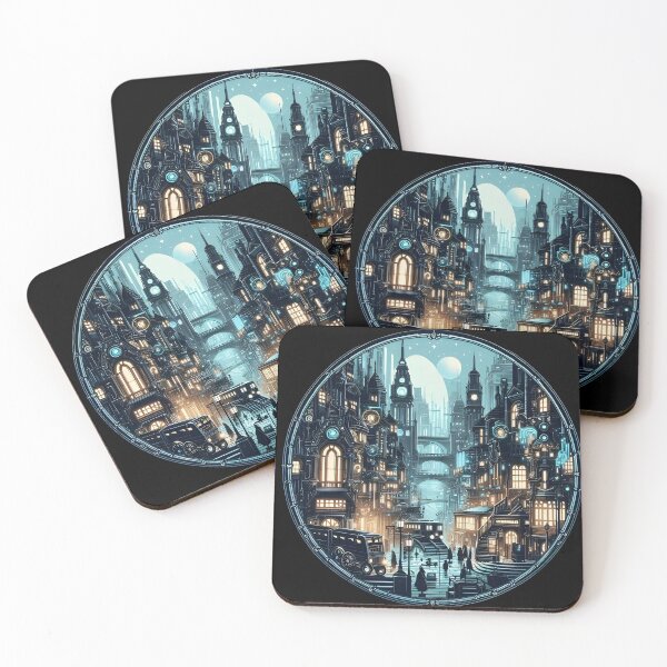 Item preview, Futuristic Cityscape in Moonlight designed and sold by IllumeInk.