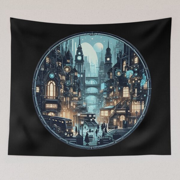 Item preview, Futuristic Cityscape in Moonlight designed and sold by IllumeInk.