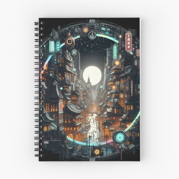 Item preview, Cyberpunk Moonrise Cityscape designed and sold by IllumeInk.