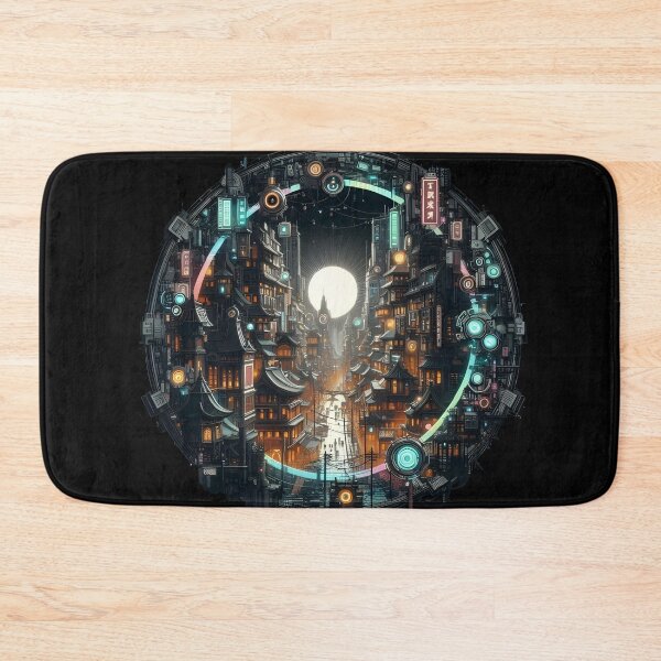 Item preview, Cyberpunk Moonrise Cityscape designed and sold by IllumeInk.