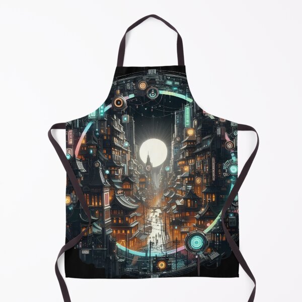Item preview, Cyberpunk Moonrise Cityscape designed and sold by IllumeInk.