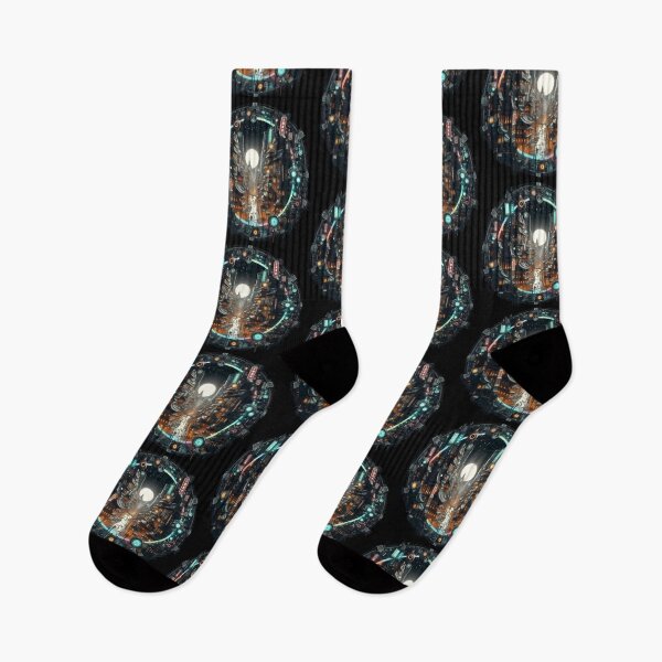 Item preview, Cyberpunk Moonrise Cityscape designed and sold by IllumeInk.
