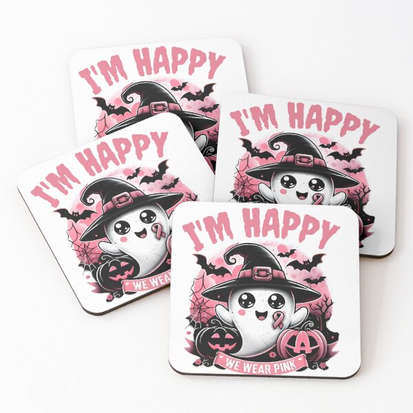 Item preview, "Happy Halloween Ghost - We Wear Pink Support Design" designed and sold by widely4u.