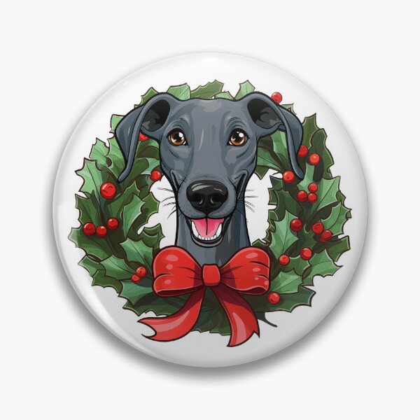 Item preview, Greyhound -  blue gray -  Christmas Wreath Dog designed and sold by wotsthis.
