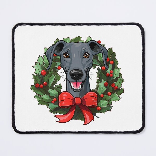 Item preview, Greyhound -  blue gray -  Christmas Wreath Dog designed and sold by wotsthis.