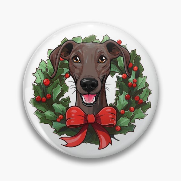 Item preview, Greyhound -  brindle -  Christmas Wreath Dog designed and sold by wotsthis.