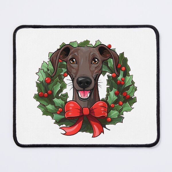 Item preview, Greyhound -  brindle -  Christmas Wreath Dog designed and sold by wotsthis.