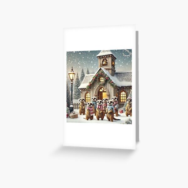 Artikel-Vorschau von Feiertagsharmonie: Erdmännchen treffen sich zu einer festlichen Kirchenfeier, designt und verkauft von themeerkatman.
