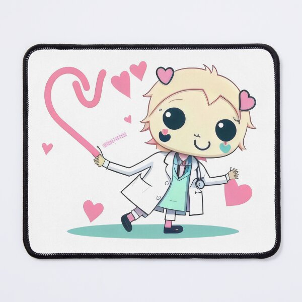 Item preview, Kawaii Doctor Spreading Love with Hearts Illustration designed and sold by Cherry-Cat.