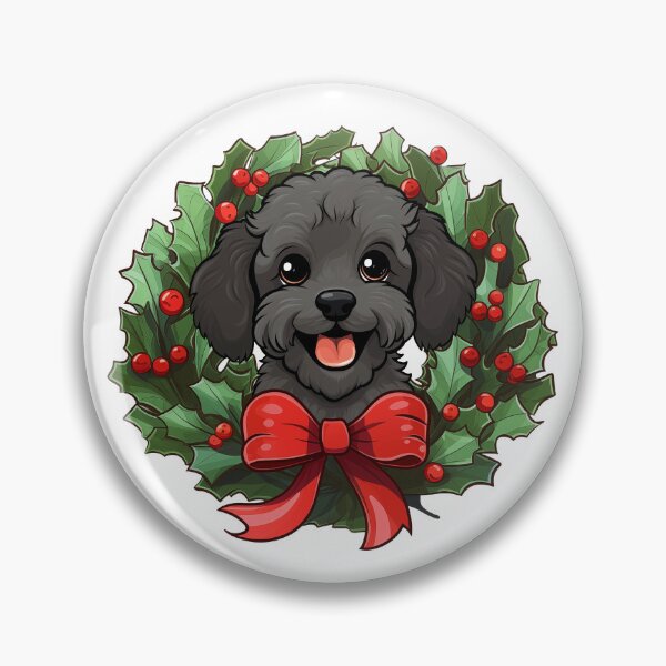 Item preview, Poodle -  black -  Christmas Wreath Dog designed and sold by wotsthis.