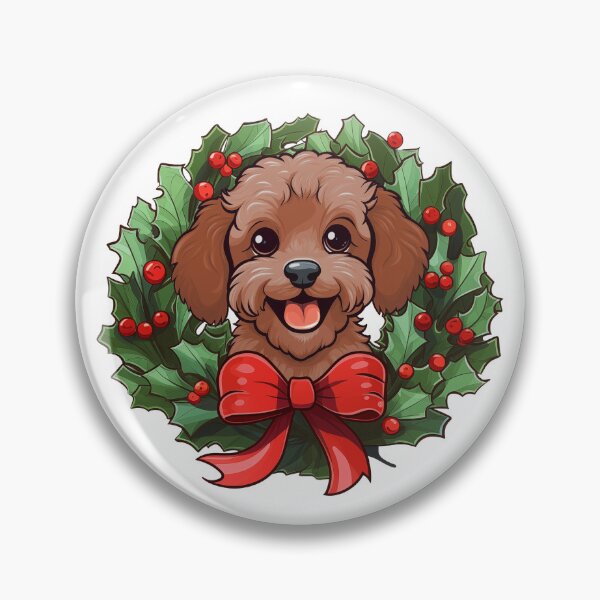 Item preview, Poodle -  ruby red -  Christmas Wreath Dog designed and sold by wotsthis.