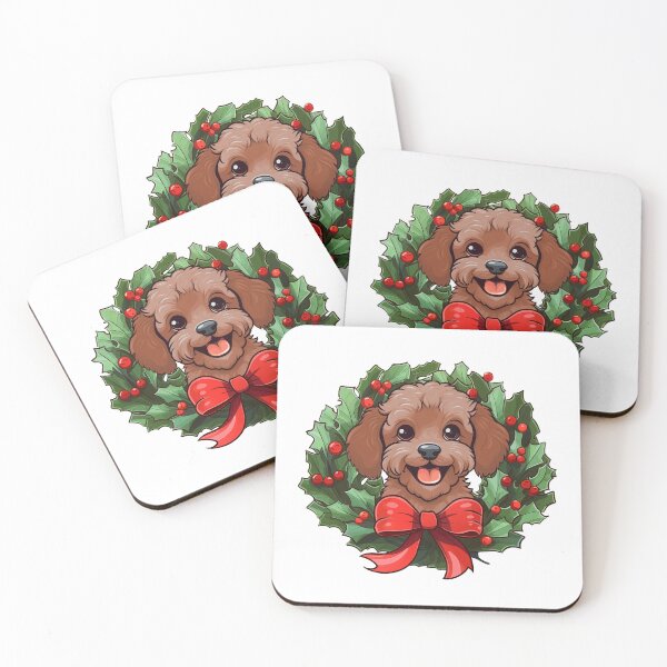 Item preview, Poodle -  ruby red -  Christmas Wreath Dog designed and sold by wotsthis.