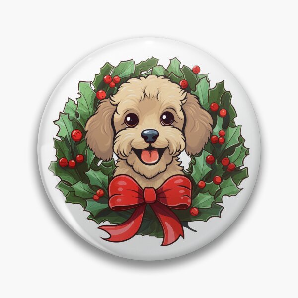 Item preview, Poodle -  gold cream -  Christmas Wreath Dog designed and sold by wotsthis.