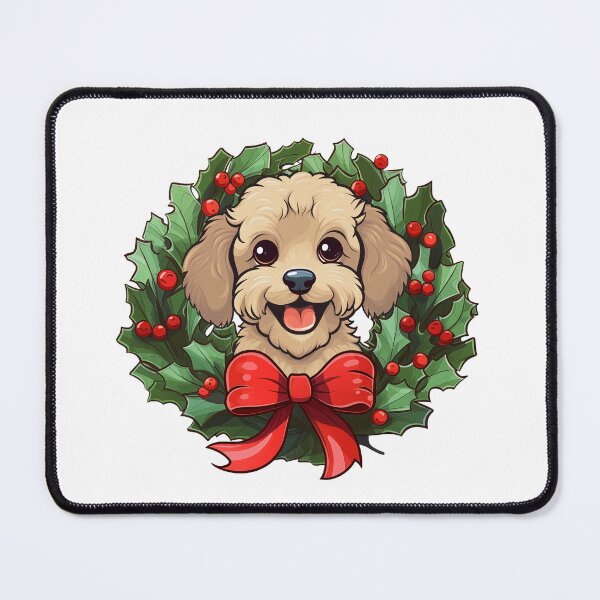 Item preview, Poodle - gold cream - Christmas Wreath Dog designed and sold by wotsthis.