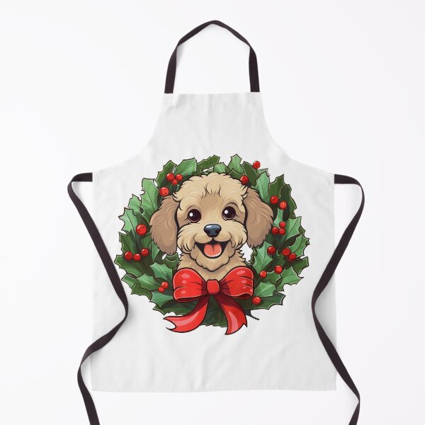 Item preview, Poodle -  gold cream -  Christmas Wreath Dog designed and sold by wotsthis.