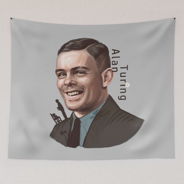 Item preview, Alan Turing Smile Painting with Text designed and sold by AK-Hevonen.