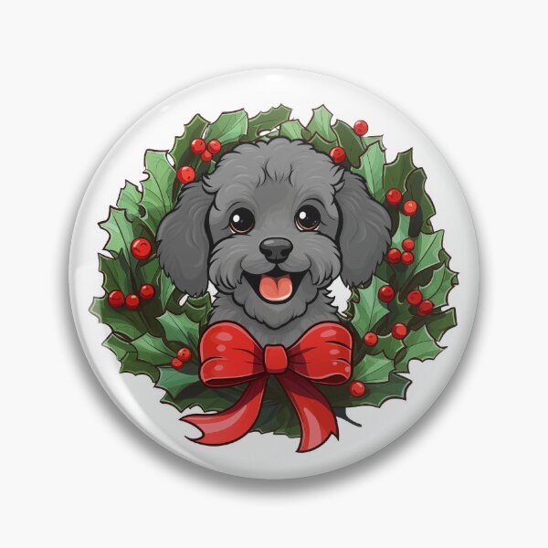 Item preview, Poodle -  gray -  Christmas Wreath Dog designed and sold by wotsthis.