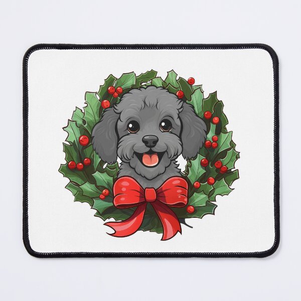 Item preview, Poodle - gray - Christmas Wreath Dog designed and sold by wotsthis.