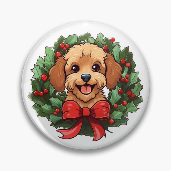 Item preview, Poodle -  medium red -  Christmas Wreath Dog designed and sold by wotsthis.