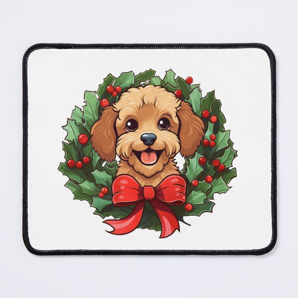 Item preview, Poodle - medium red - Christmas Wreath Dog designed and sold by wotsthis.