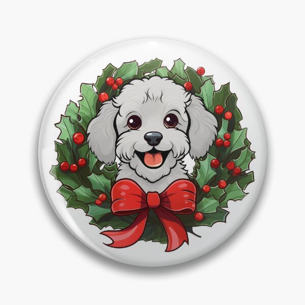 Item preview, Poodle -  white -  Christmas Wreath Dog designed and sold by wotsthis.