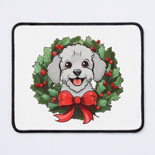 Item preview, Poodle - white - Christmas Wreath Dog designed and sold by wotsthis.