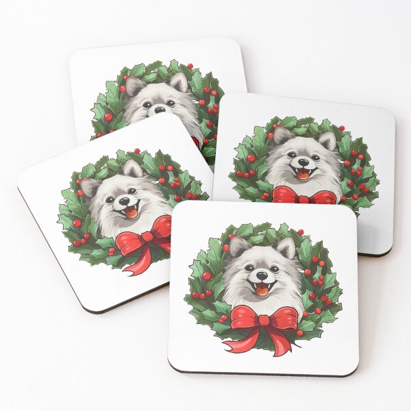 Item preview, Pomeranian -  white -  Christmas Wreath Dog designed and sold by wotsthis.