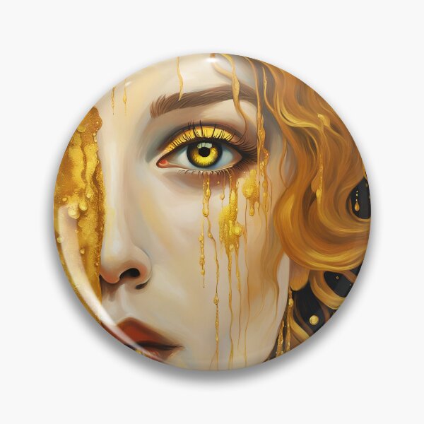 Item preview, Redreamed Golden Freya Tears with open eye, Gustav Klimt Style designed and sold by EmeraldeaArt.