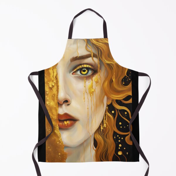 Item preview, Redreamed Golden Freya Tears with open eye, Gustav Klimt Style designed and sold by EmeraldeaArt.