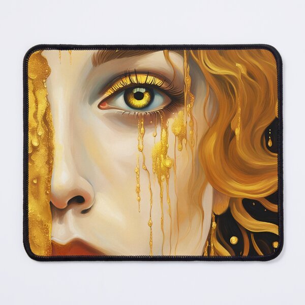 Item preview, Redreamed Golden Freya Tears with open eye, Gustav Klimt Style designed and sold by EmeraldeaArt.