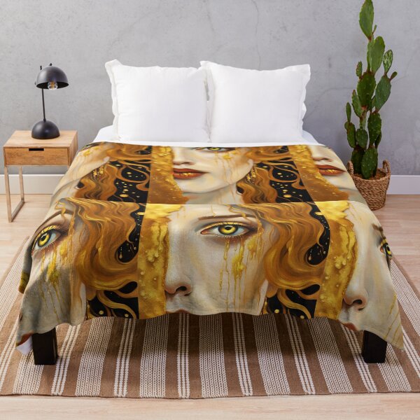 Item preview, Redreamed Golden Freya Tears with open eye, Gustav Klimt Style designed and sold by EmeraldeaArt.