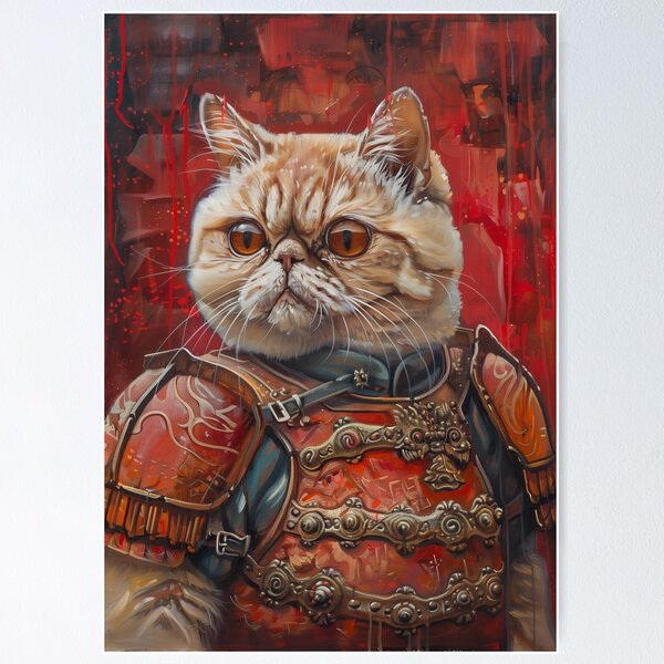 Item preview, Exotic Shorthair In Armor designed and sold by WillmanArt.