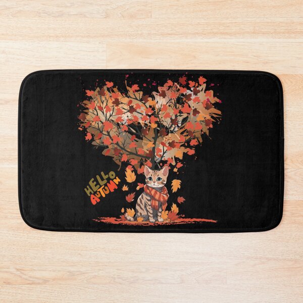Item preview, Cat Leaf Fall Tree Hello Autumn.Bengal Cat. designed and sold by JAGA-ALIME.