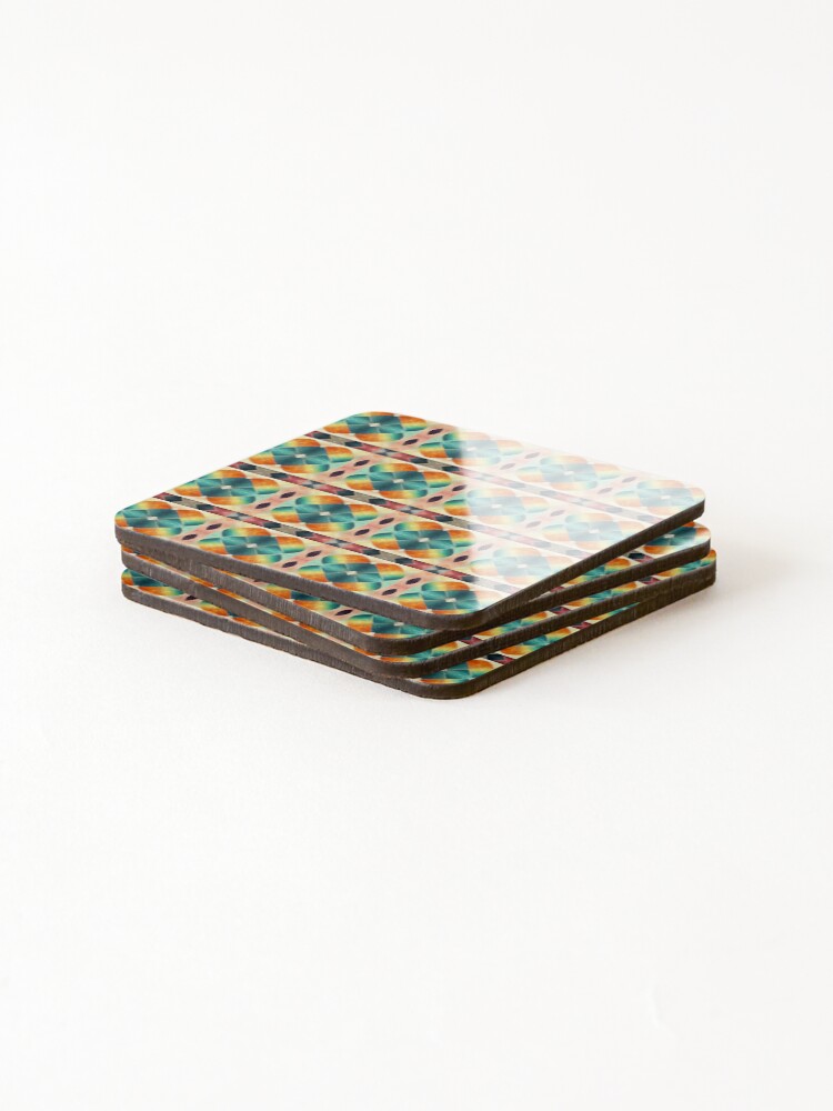 Thumbnail 4 of 5, Coasters (Set of 4), Abstract Colorful Geometric Pattern designed and sold by starrylite.