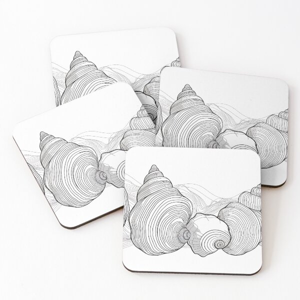 Item preview, Minimalist Line - Seashells designed and sold by KootenayDesigns.