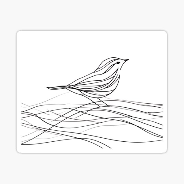 Item preview, Minimalist Line - Small Bird designed and sold by KootenayDesigns.