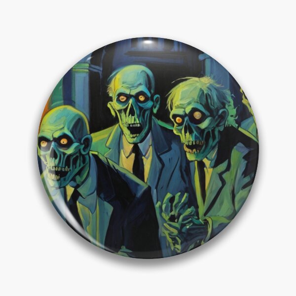 Item preview, Crypt of the Zombies cool halloween art after Raoul Dufy designed and sold by Vintage Designs +.