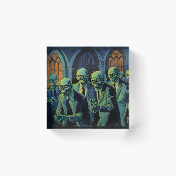 Item preview, Crypt of the Zombies cool halloween art after Raoul Dufy designed and sold by Vintage Designs +.