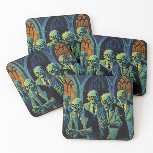 Item preview, Crypt of the Zombies cool halloween art after Raoul Dufy designed and sold by Vintage Designs +.