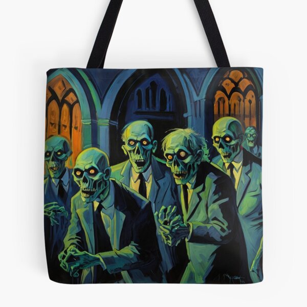 Item preview, Crypt of the Zombies cool halloween art after Raoul Dufy designed and sold by Vintage Designs +.
