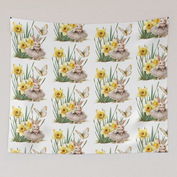 Item preview, Ballerina Bunny with daffodils designed and sold by CookieandShadow.