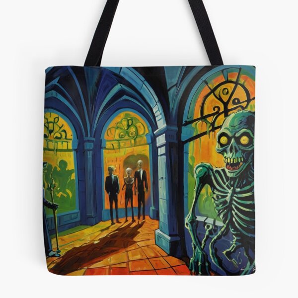 Item preview, Crypt of the Zombies cool halloween art after Raoul Dufy designed and sold by Vintage Designs +.