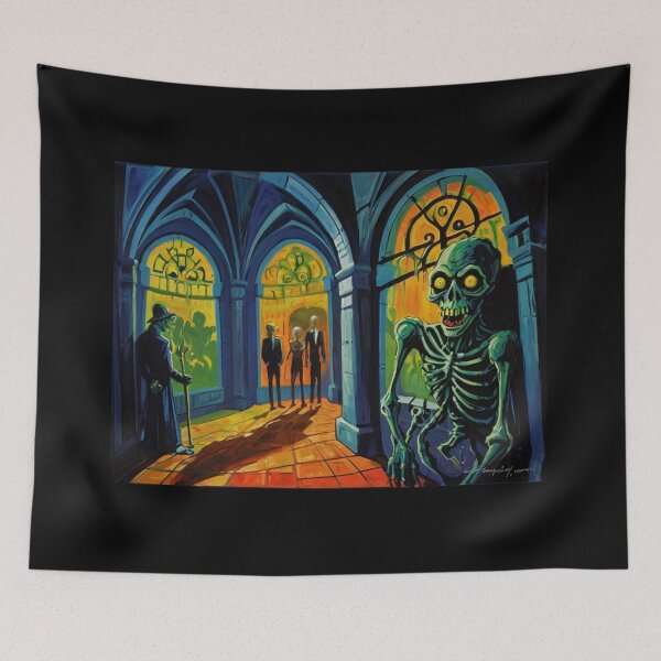 Item preview, Crypt of the Zombies cool halloween art after Raoul Dufy designed and sold by Vintage Designs +.