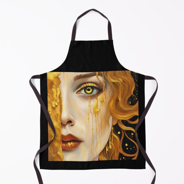 Item preview, Squared format Redreamed Golden Freya Tears with open eye, Gustav Klimt Style designed and sold by EmeraldeaArt.