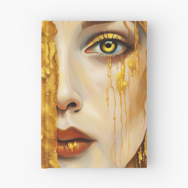 Item preview, Squared format Redreamed Golden Freya Tears with open eye, Gustav Klimt Style designed and sold by EmeraldeaArt.