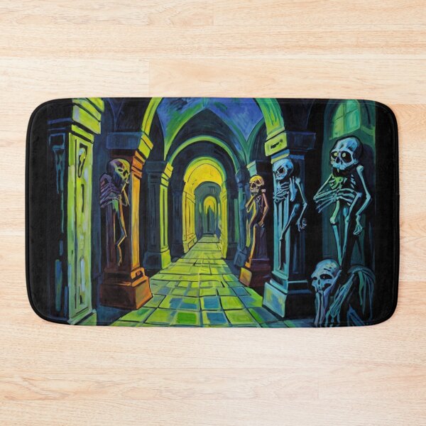 Item preview, Abandoned crypt of the Zombies cool halloween art after Raoul Dufy designed and sold by Vintage Designs +.