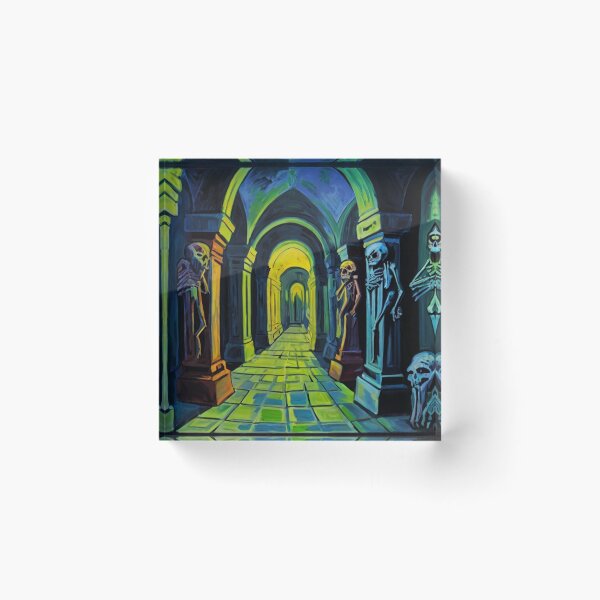 Item preview, Abandoned crypt of the Zombies cool halloween art after Raoul Dufy designed and sold by Vintage Designs +.